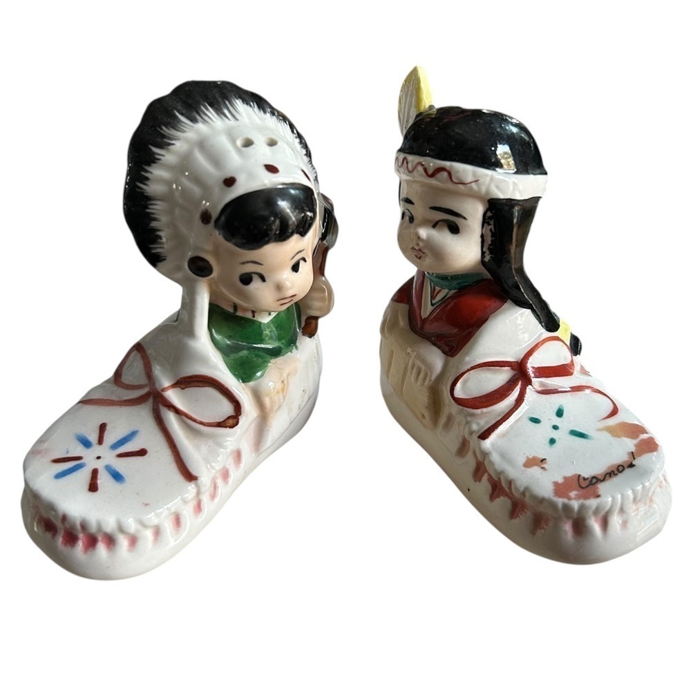 Vintage Native American Salt and Pepper Shakers - Made in